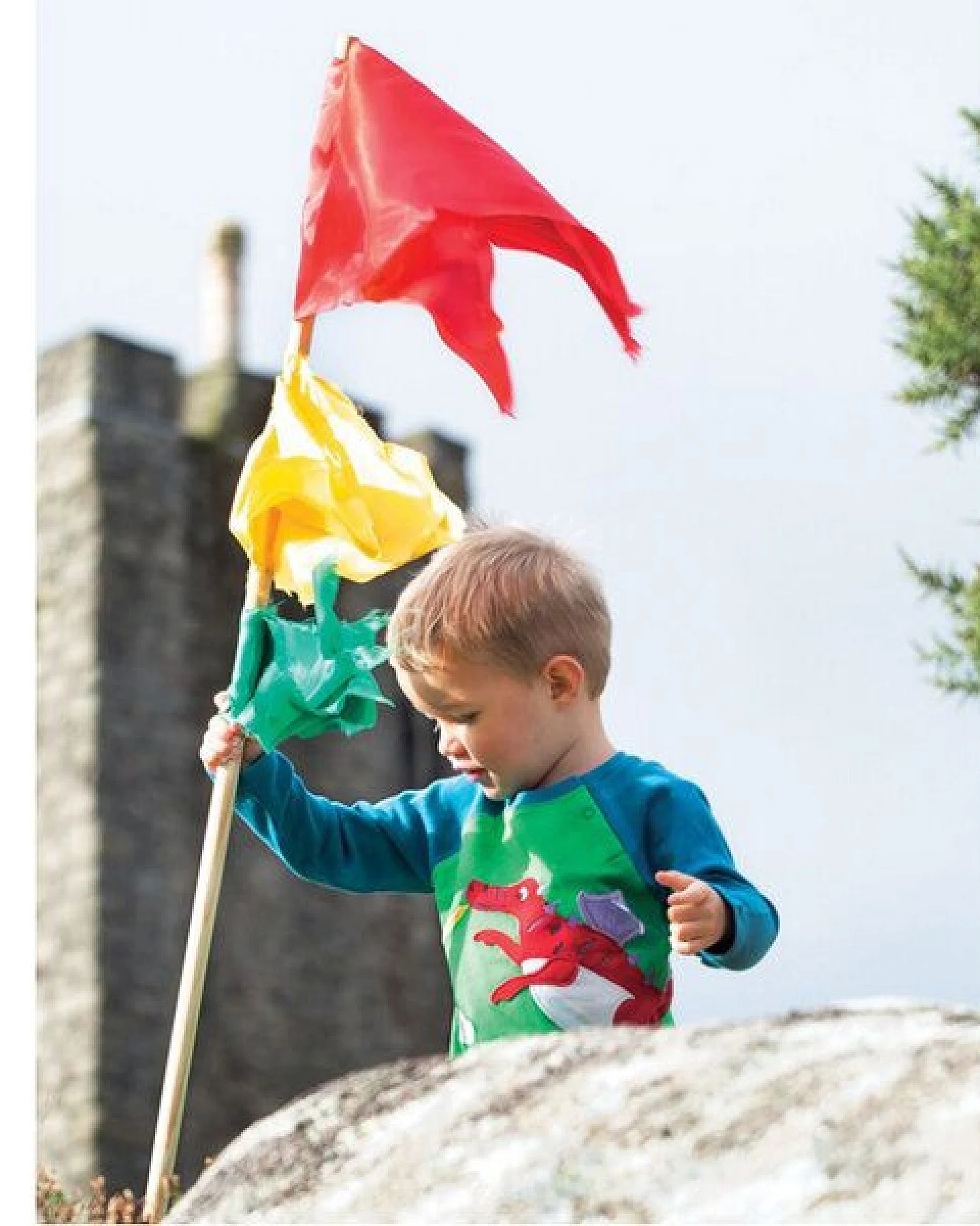 Frugi Langarm-Shirt Drachen in petrol-grün – Ansicht 2