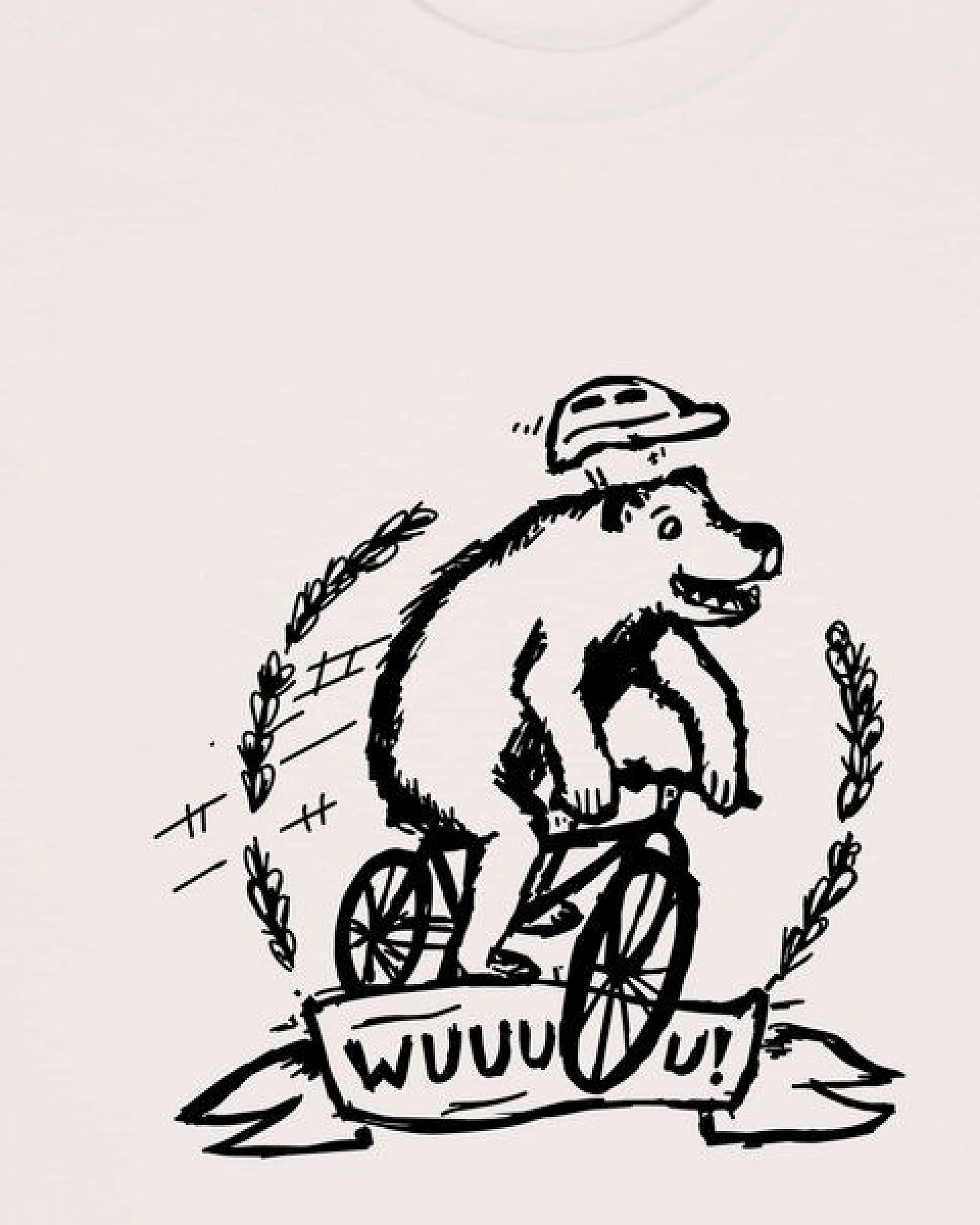 päfjes Wuuuu der Bär fährt Rad / Fahrrad - Fair Wear Männer Unisex Bio T-Shirt Siebdruck – Ansicht 2