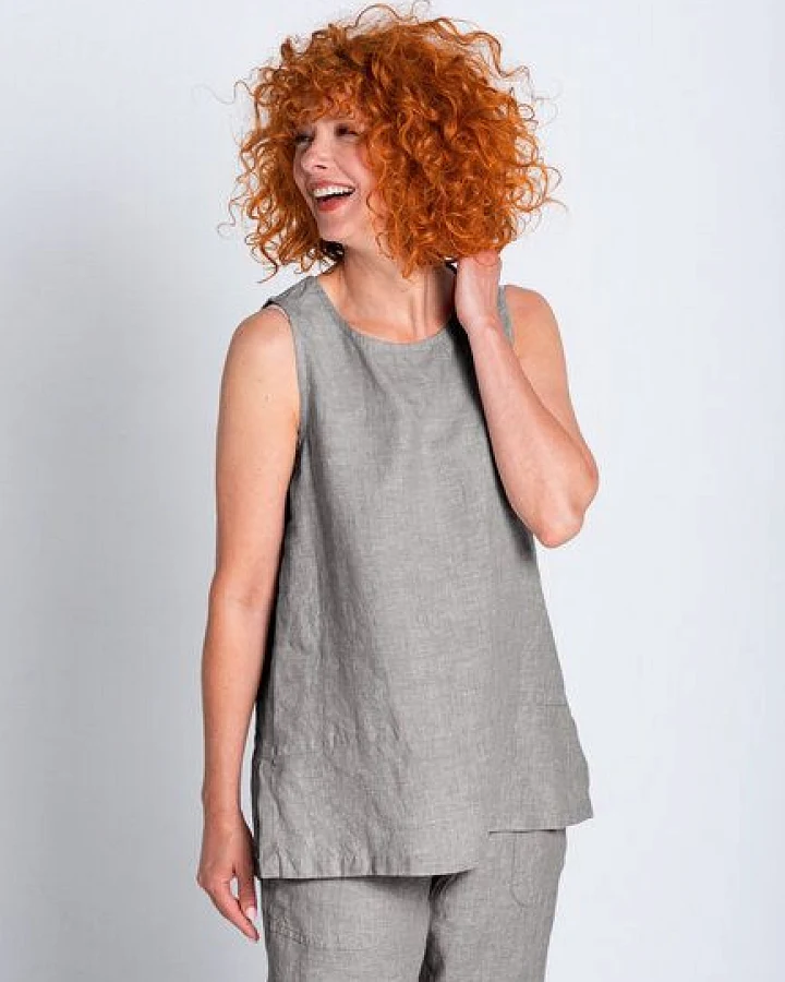 Heidekönigin Leinen Longtop Delavé
