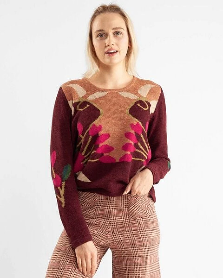 Alma & Lovis Musterpullover aus Baby-Alpaka