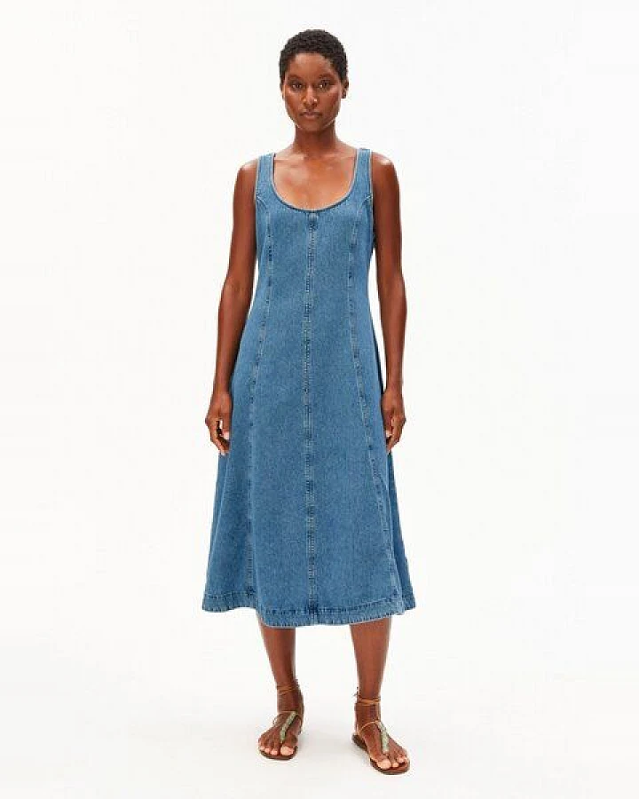 ARMEDANGELS Denim Midi Dress - Damen Jeanskleid aus Biobaumwoll-Mix
