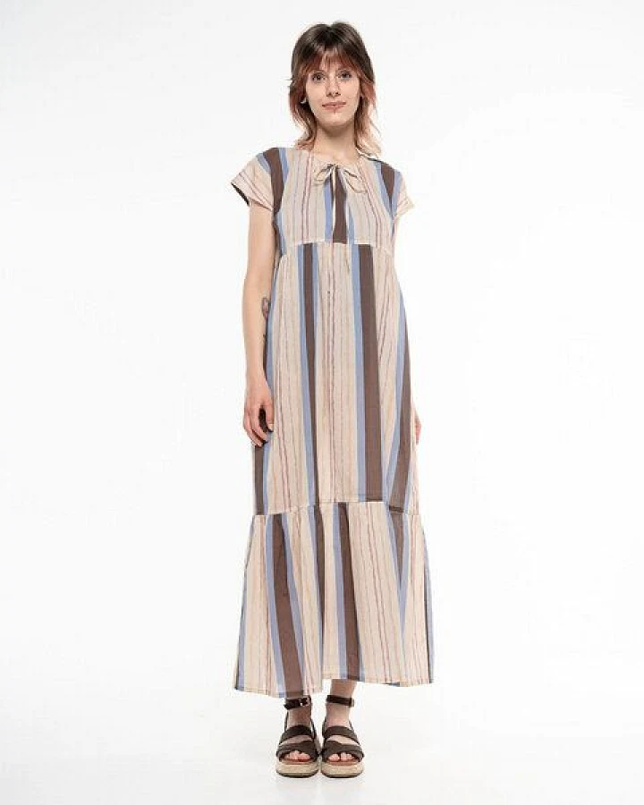 Alma & Lovis Volant-Maxikleid aus feinstem Bio-Baumwoll-Batist