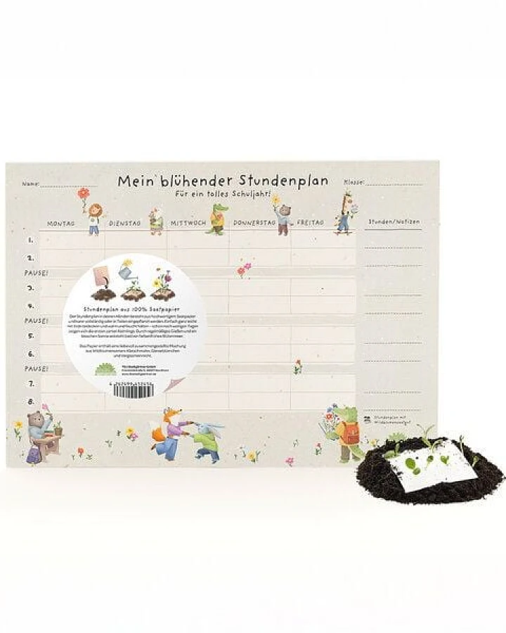 Die Stadtgärtner Stundenplan aus Saatpapier (DIN A4)