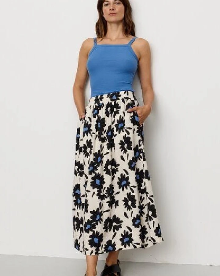 Damen Rock aus Leinen und LENZING ECOVERO Viskose Mix - FENNEL BLOOM - recolution