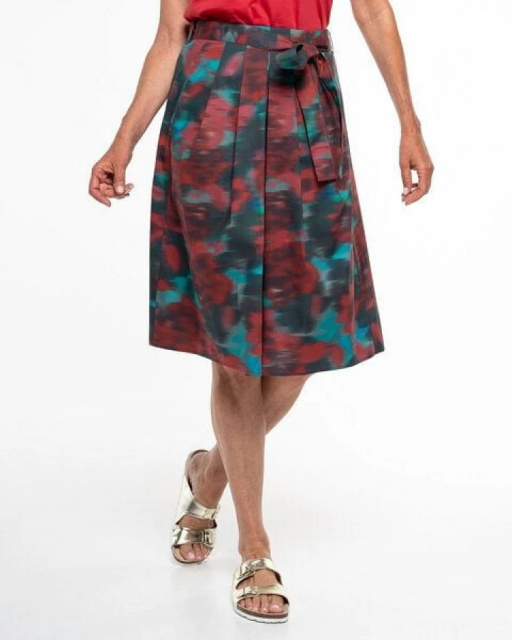 Alma & Lovis Floraler Print-Midirock aus Organic Cotton