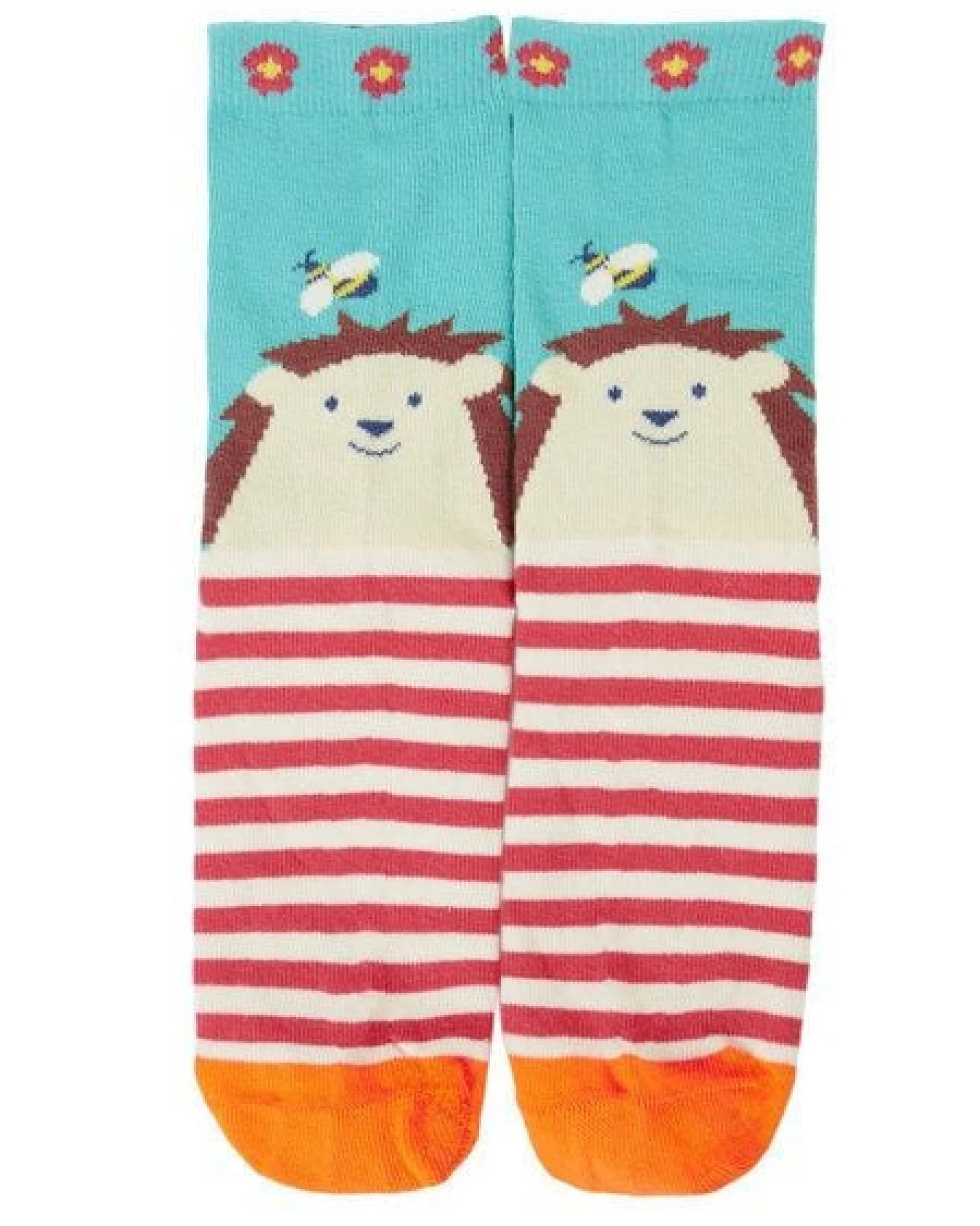 Frugi Kindersocken in Dreierpack mit Igel und Blumen – Ansicht 4