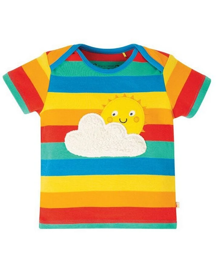 Frugi T-Shirt Rainbow Multistripe Sun