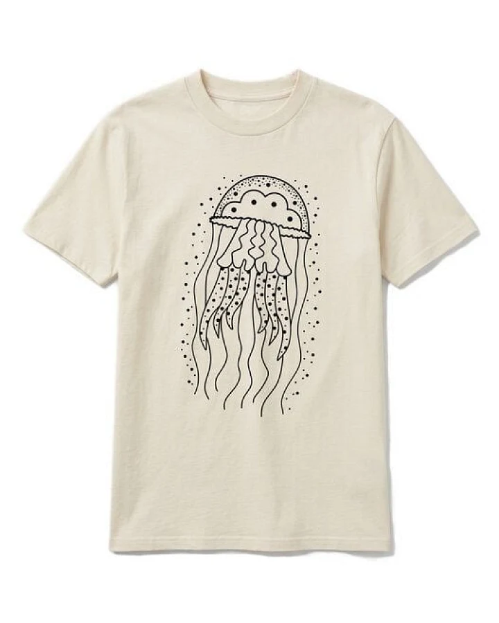 vis wear Qualle - Göttin im Ozean - Pure Natural Bio Baumwolle Shirt - Back Print