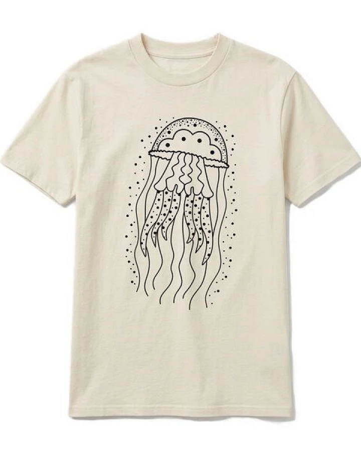 vis wear Qualle - Göttin im Ozean - Pure Natural Bio Baumwolle Shirt - Back Print