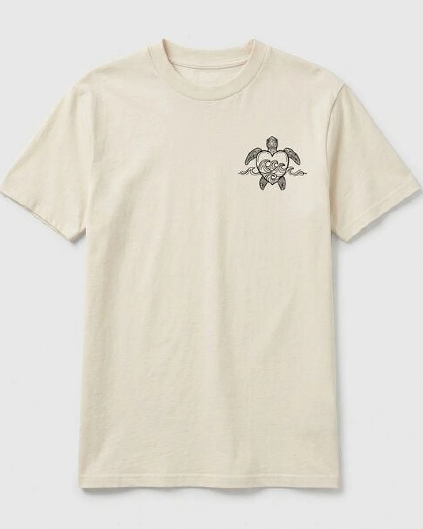 vis wear Schildkröte Herz - Turtle Surf - Ozean und Wellen - Pure Natural Bio Baumwolle Shirt – Ansicht 4