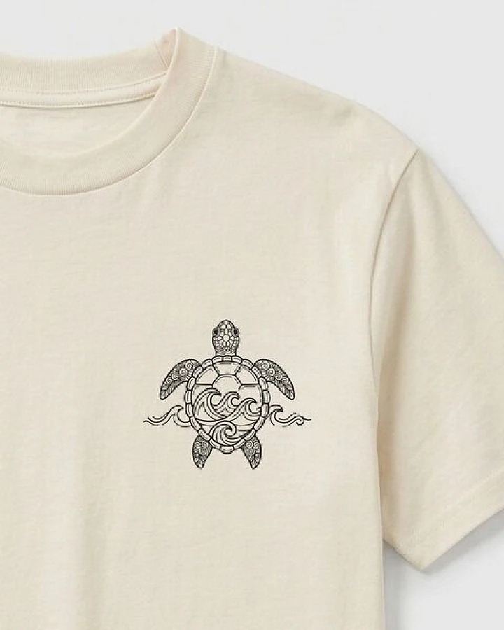 vis wear Schildkröte - Turtle Surf - Ozean und Wellen - Pure Natural Bio Baumwolle Shirt