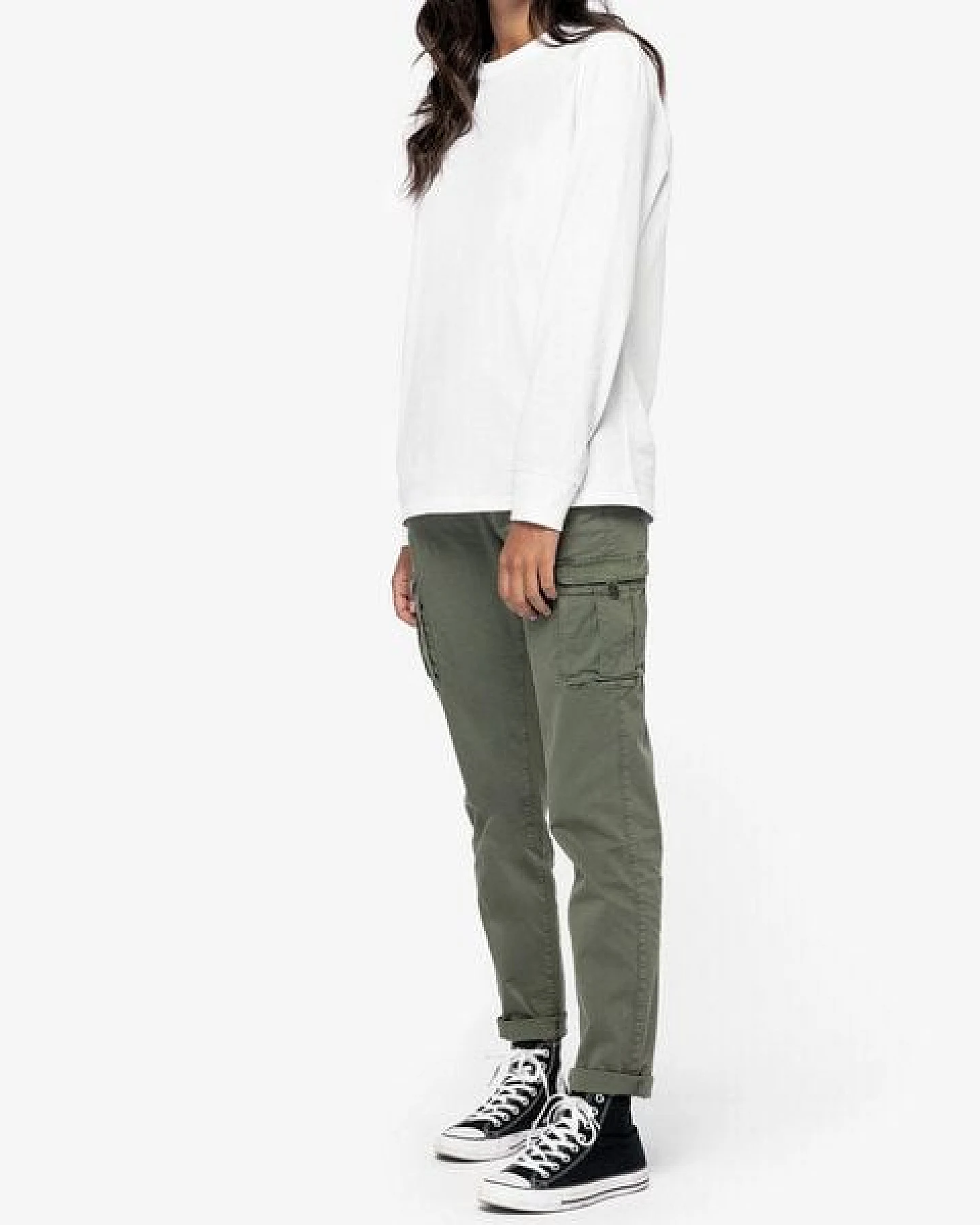 YTWOO Nachhaltige Cargohose für Damen aus Bio-Baumwolle und Elasthan für Komfort und Stil – Ansicht 2