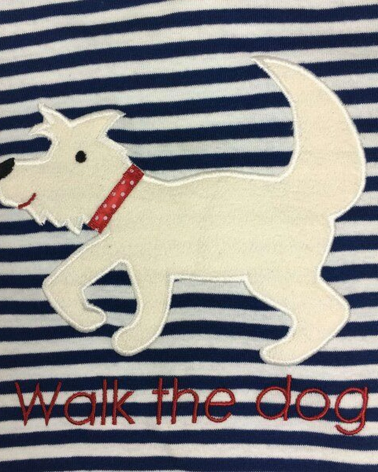 Pat und Patty Gestreiftes Kinder Langarmshirt aus Bio-Baumwolle „Hund“ blau/weiss ,HUD-9 – Ansicht 2