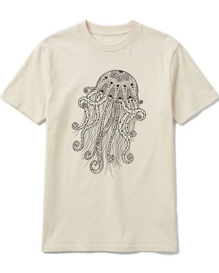 vis wear Yoga Qualle - Göttin im Ozean - Pure Natural Bio Baumwolle Shirt - Front Print