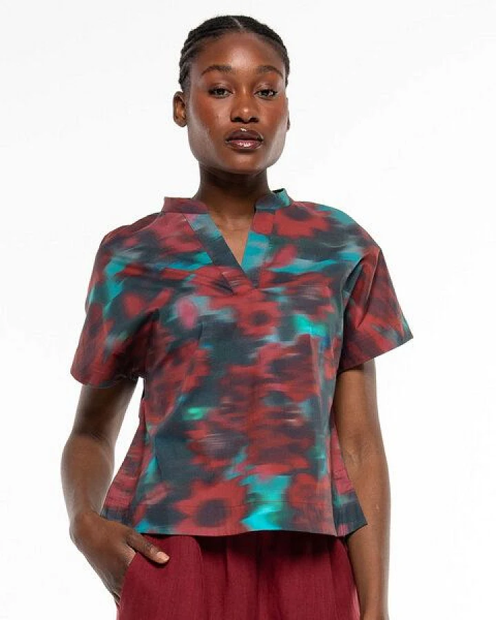 Alma & Lovis Florale Print-Bluse aus Organic Cotton