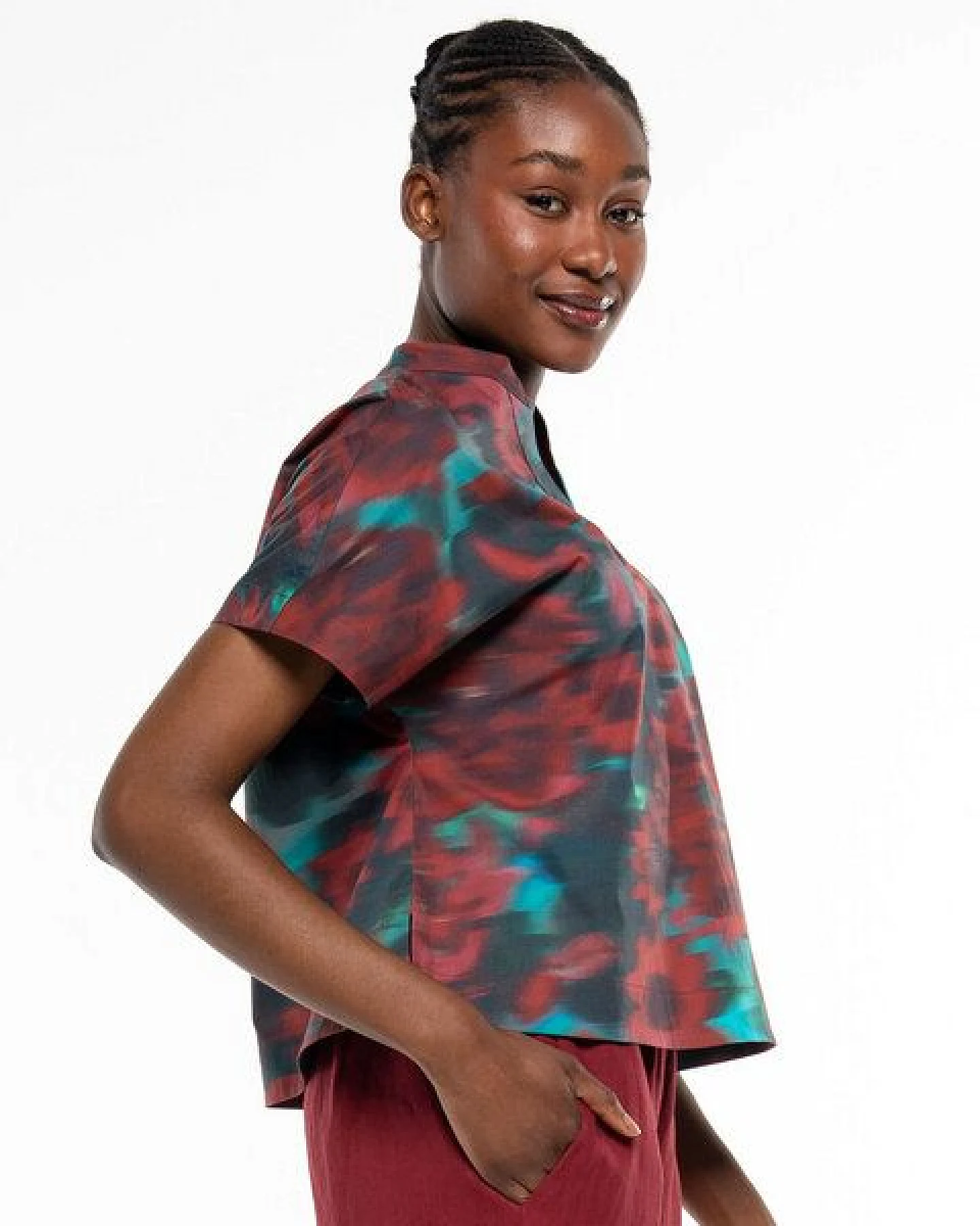 Alma & Lovis Florale Print-Bluse aus Organic Cotton – Ansicht 3