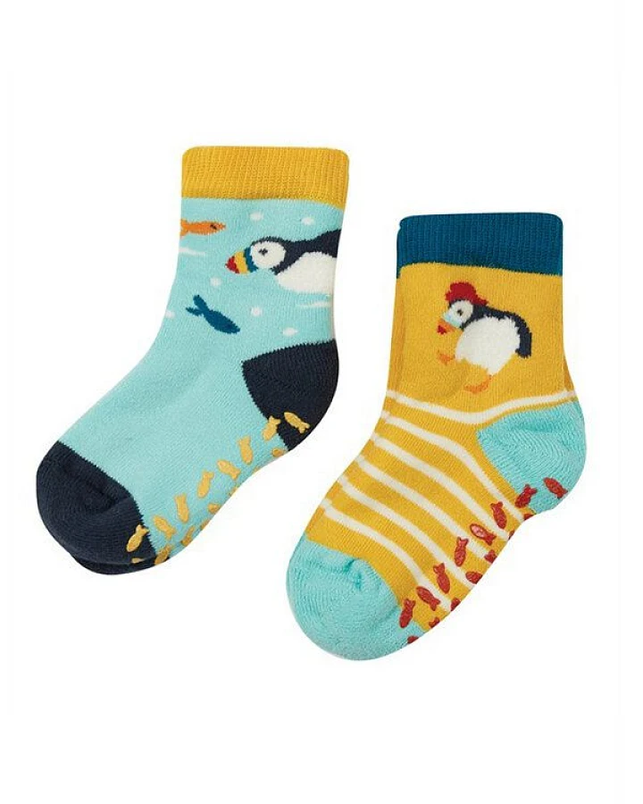 Frugi Stoppersocken Papageientaucher 2er Set Grippy Socks 2 Pack Puffin