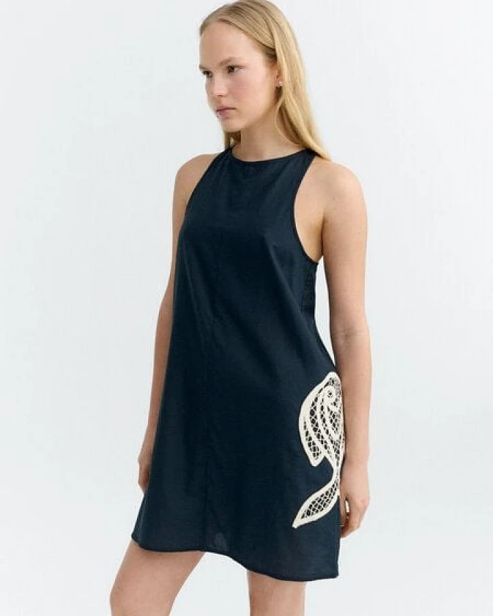 thinking mu Damen Kleid - Fish Patch Aniela - aus Bio-Baumwolle