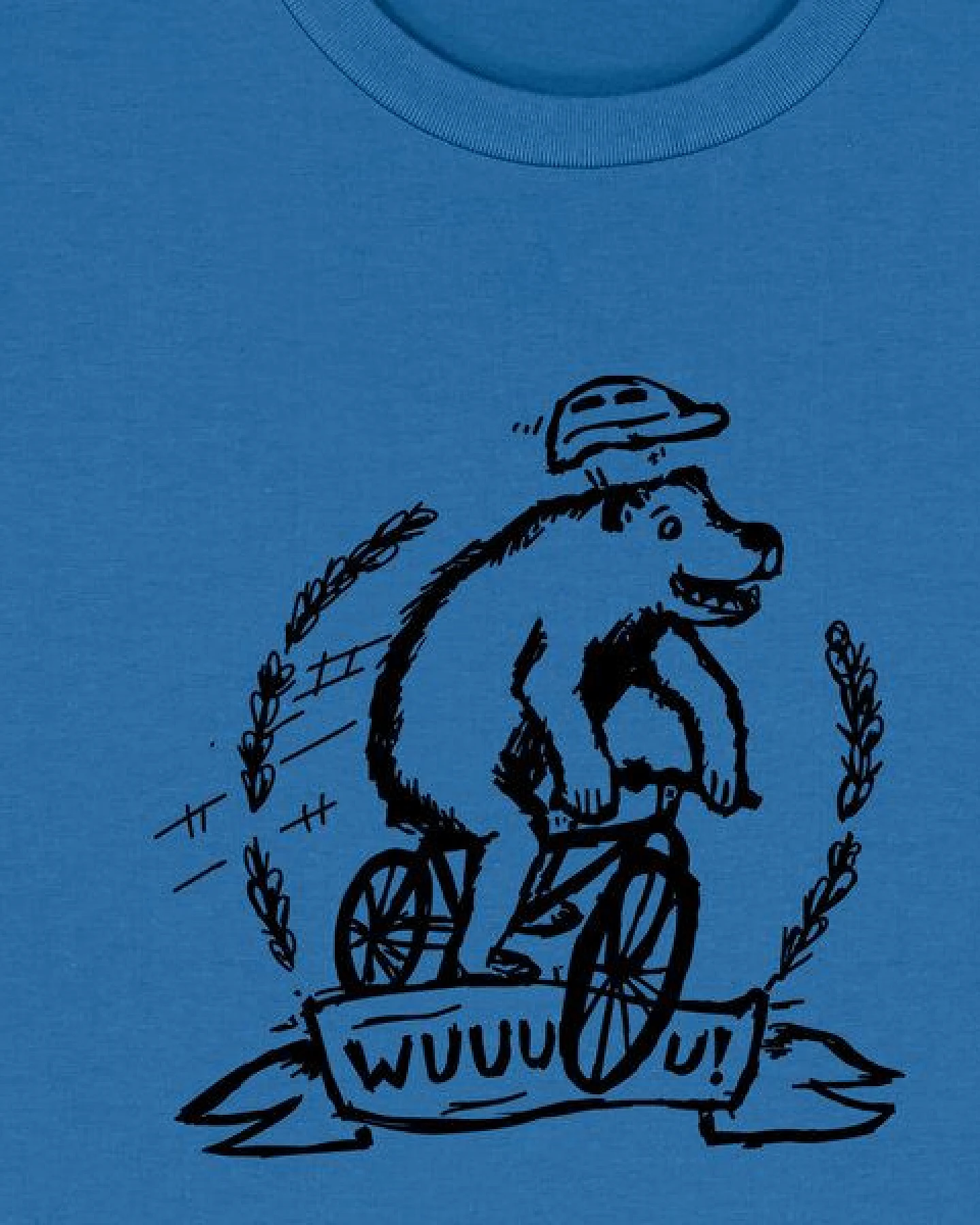 päfjes Wuuuu der Bär fährt Rad / Fahrrad - Fair Wear Männer Unisex Bio T-Shirt Siebdruck – Ansicht 2