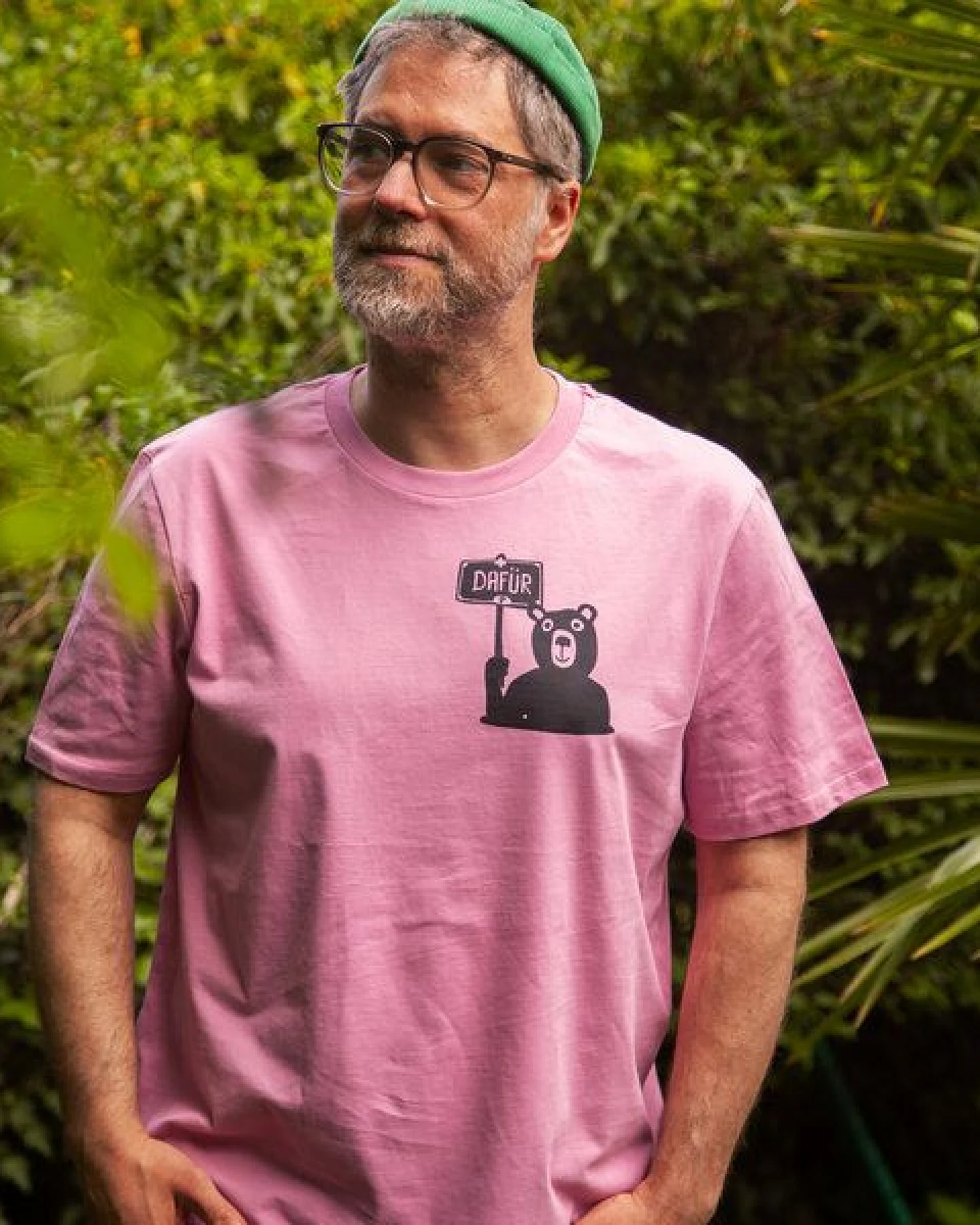 päfjes Der Bär ist DAFÜR! Du auch? - Fair Wear Männer Unisex Bio T-Shirt Siebdruck – Ansicht 2