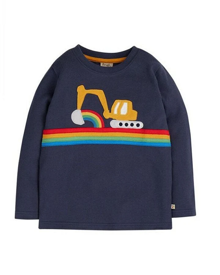 Frugi Langarm-Shirt Adventure Bagger Regenbogen in blau