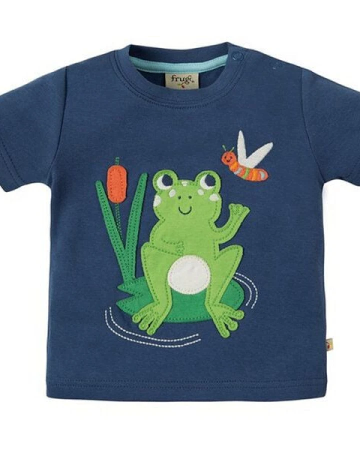 Frugi T-Shirt Frosch marine blau