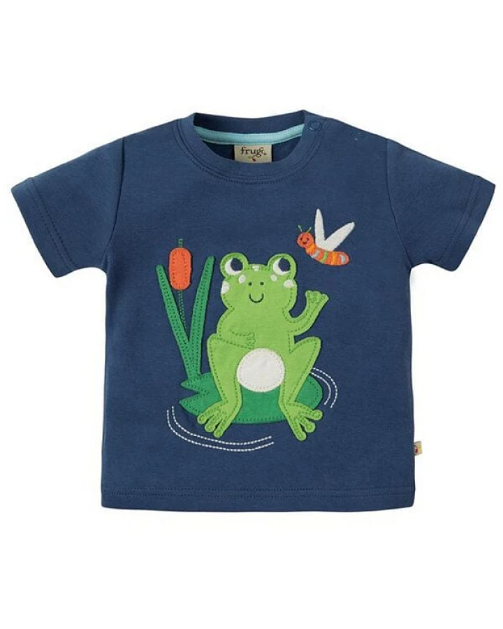 Frugi T-Shirt Frosch marine blau
