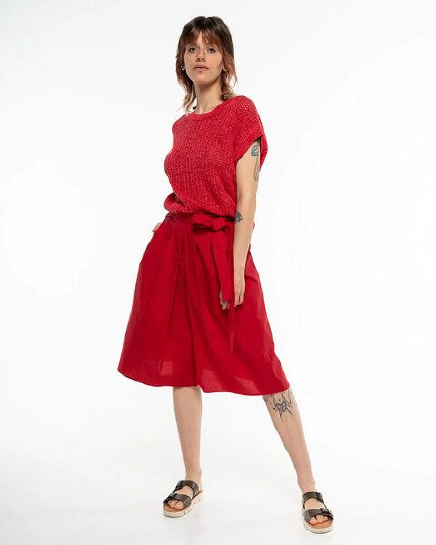 Alma & Lovis Elegant-sportiver Midi-Rock aus Organic Cotton – Ansicht 4