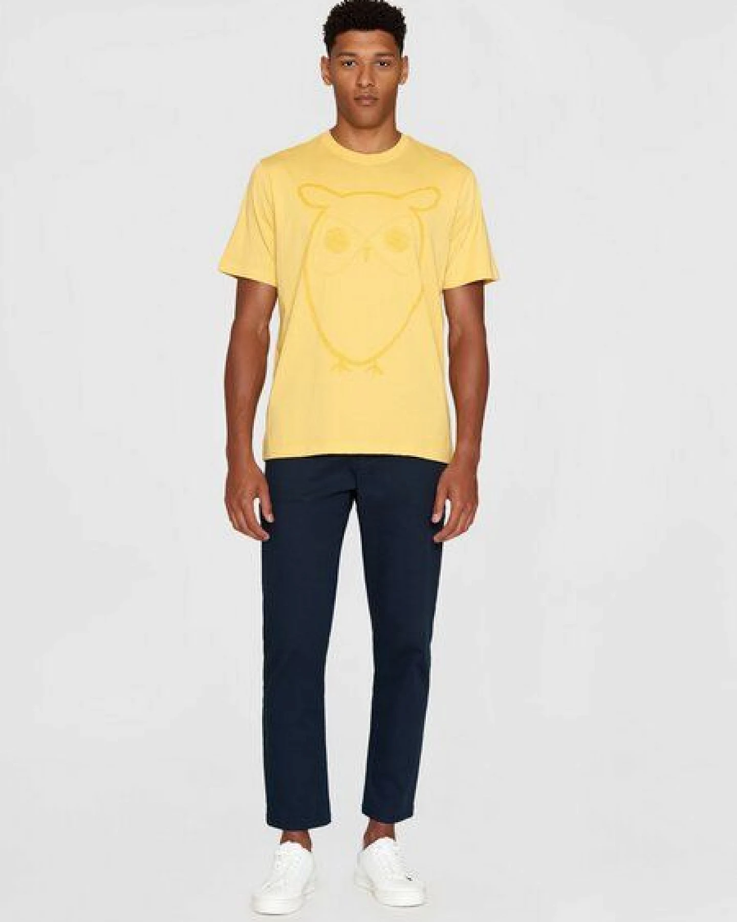 KnowledgeCotton Apparel T-Shirt ALDER Basic Tee mit Eulenprint – Ansicht 3