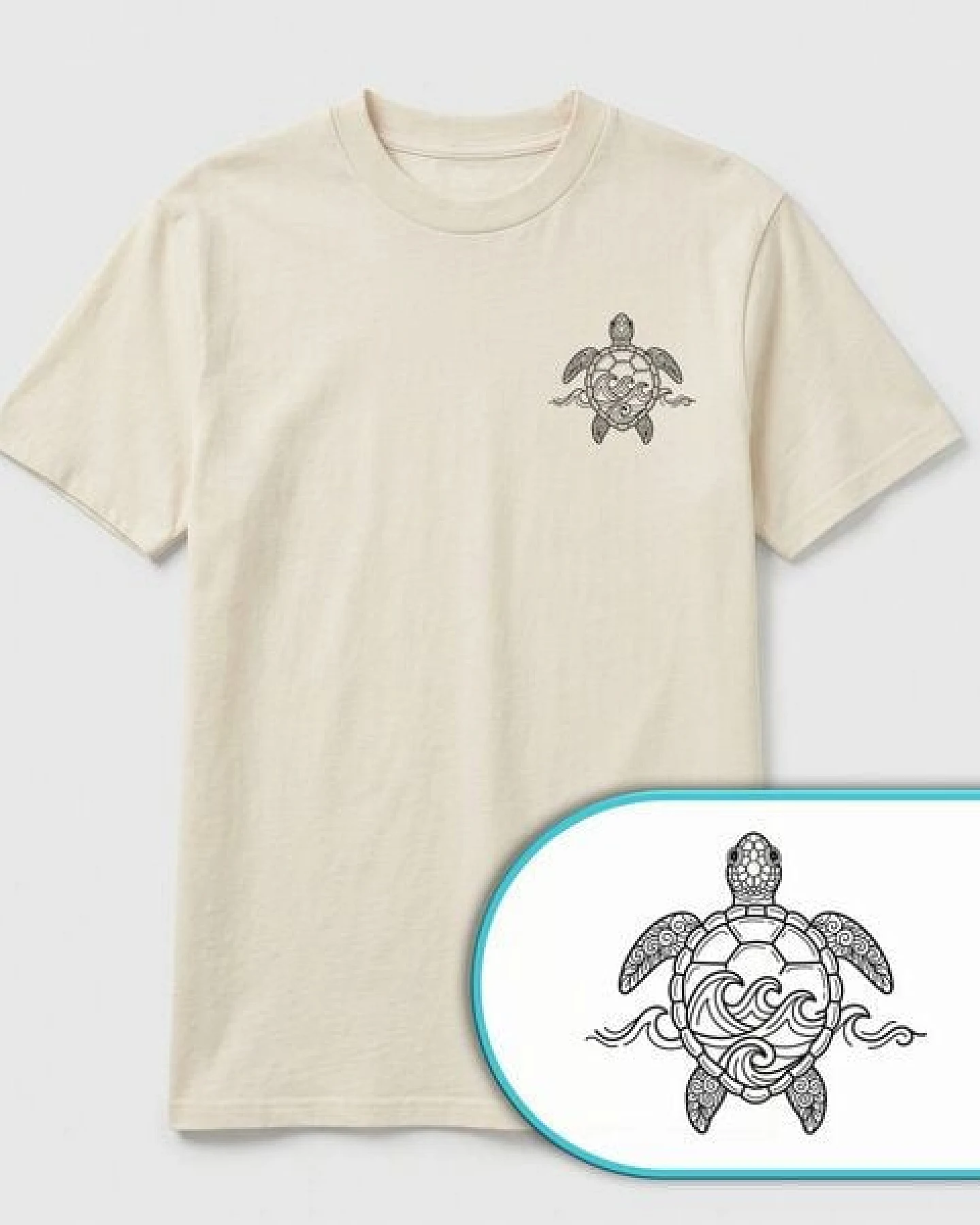 vis wear Schildkröte - Turtle Surf - Ozean und Wellen - Pure Natural Bio Baumwolle Shirt – Ansicht 3