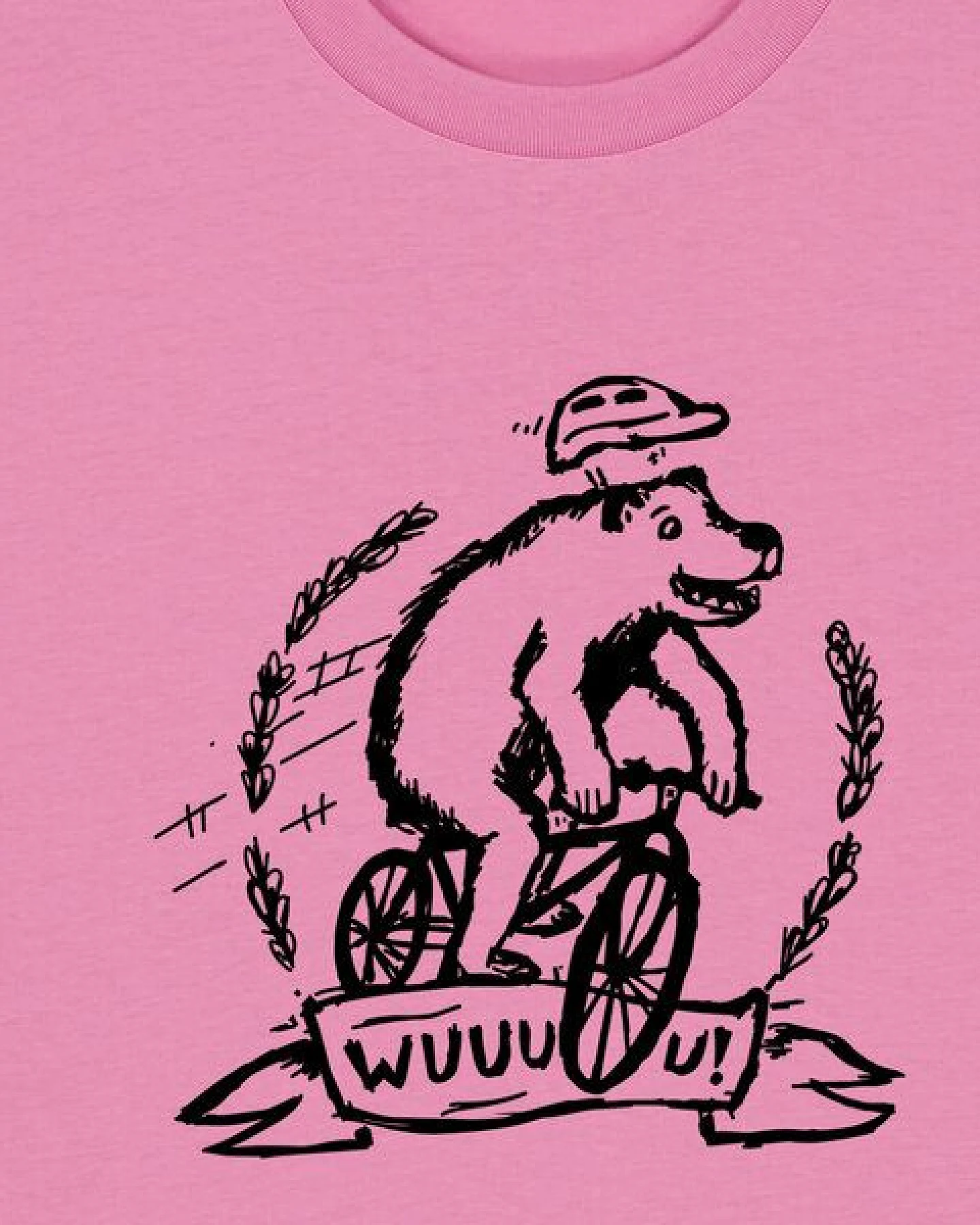 päfjes Wuuuu der Bär fährt Rad / Fahrrad - Fair Wear Männer Unisex Bio T-Shirt Siebdruck – Ansicht 2
