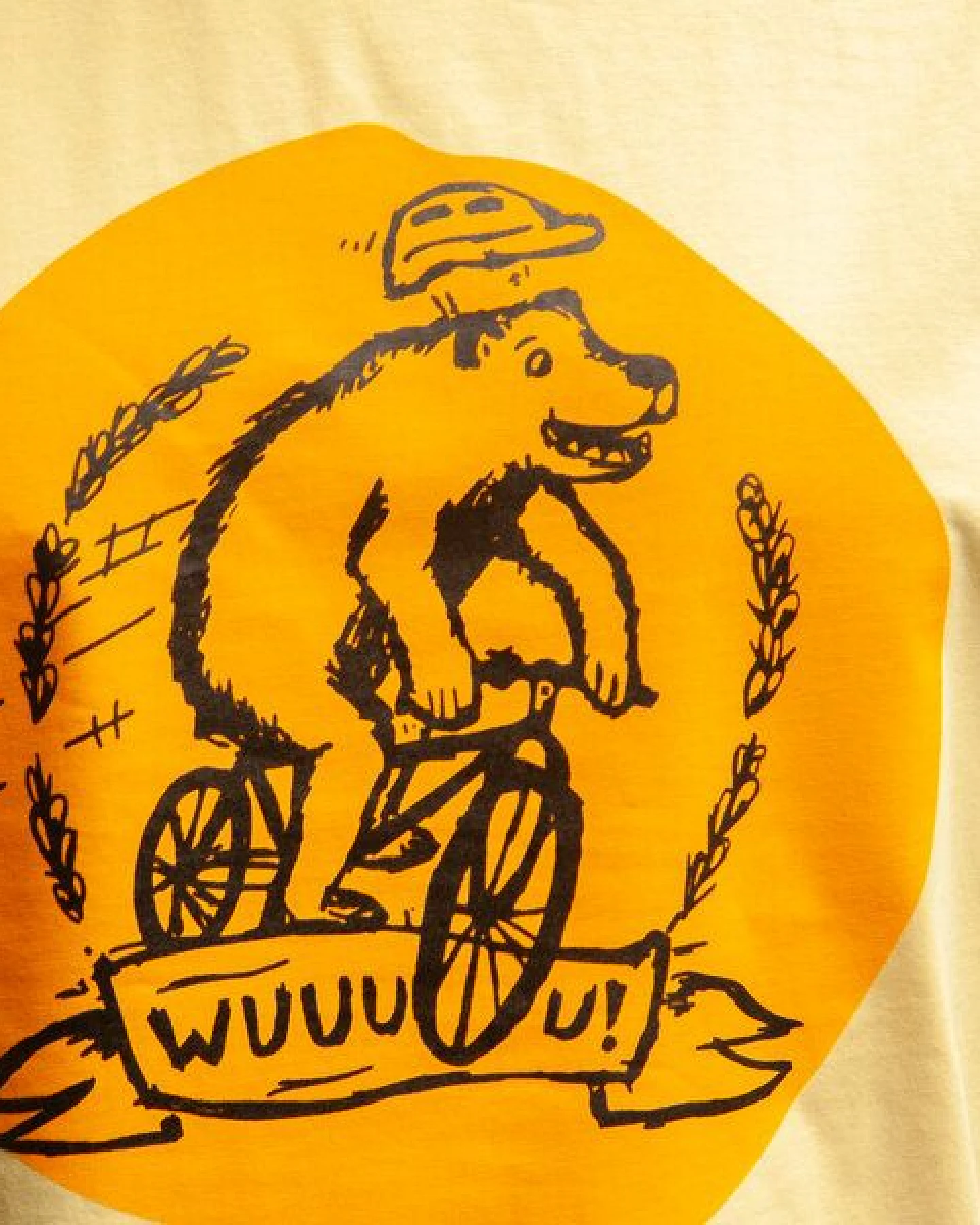 päfjes Wuuuu der Bär fährt Rad / Fahrrad - Fair Wear Männer Unisex Bio T-Shirt Siebdruck - 2c – Ansicht 3
