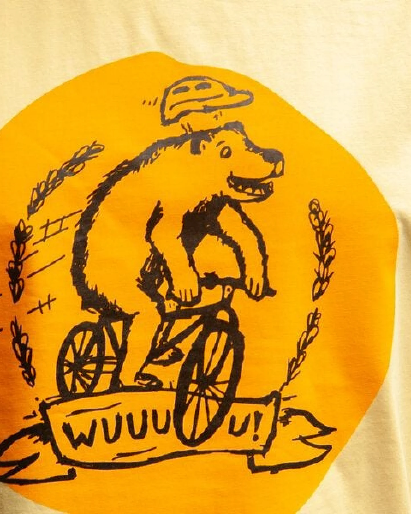 päfjes Wuuuu der Bär fährt Rad / Fahrrad - Fair Wear Männer Unisex Bio T-Shirt Siebdruck - 2c – Ansicht 3