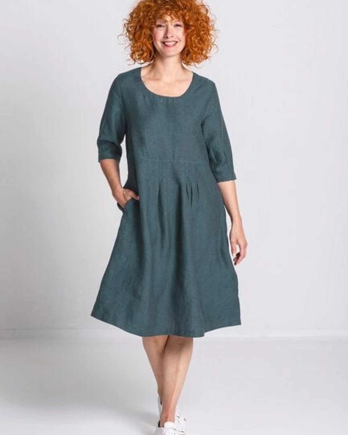 Heidekönigin Leinenkleid Delavé – Ansicht 3