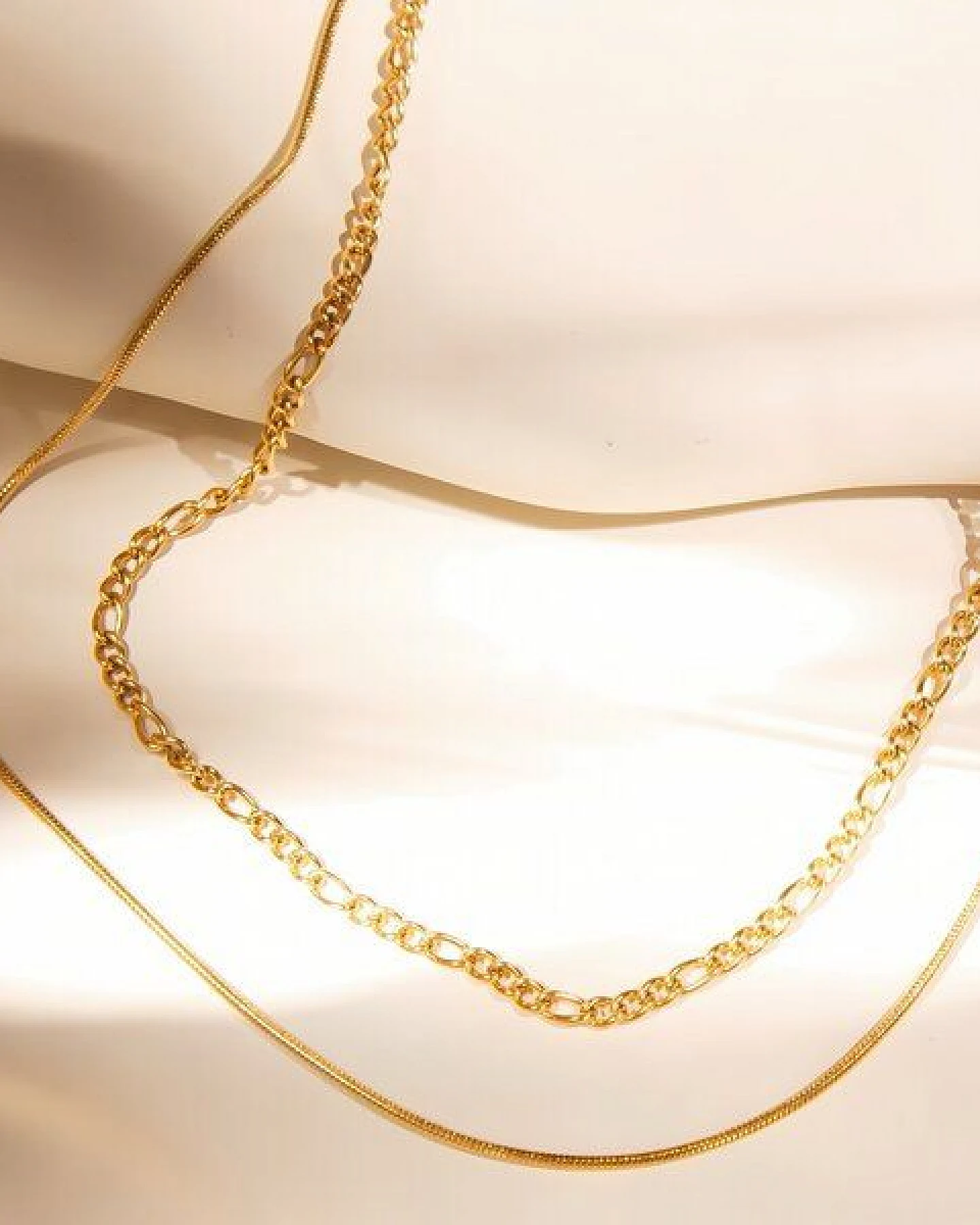 ELEKTROPULLI Sehr feine Layering Kette, 1mm und 2,5mm schmal, 42 cm – Ansicht 4