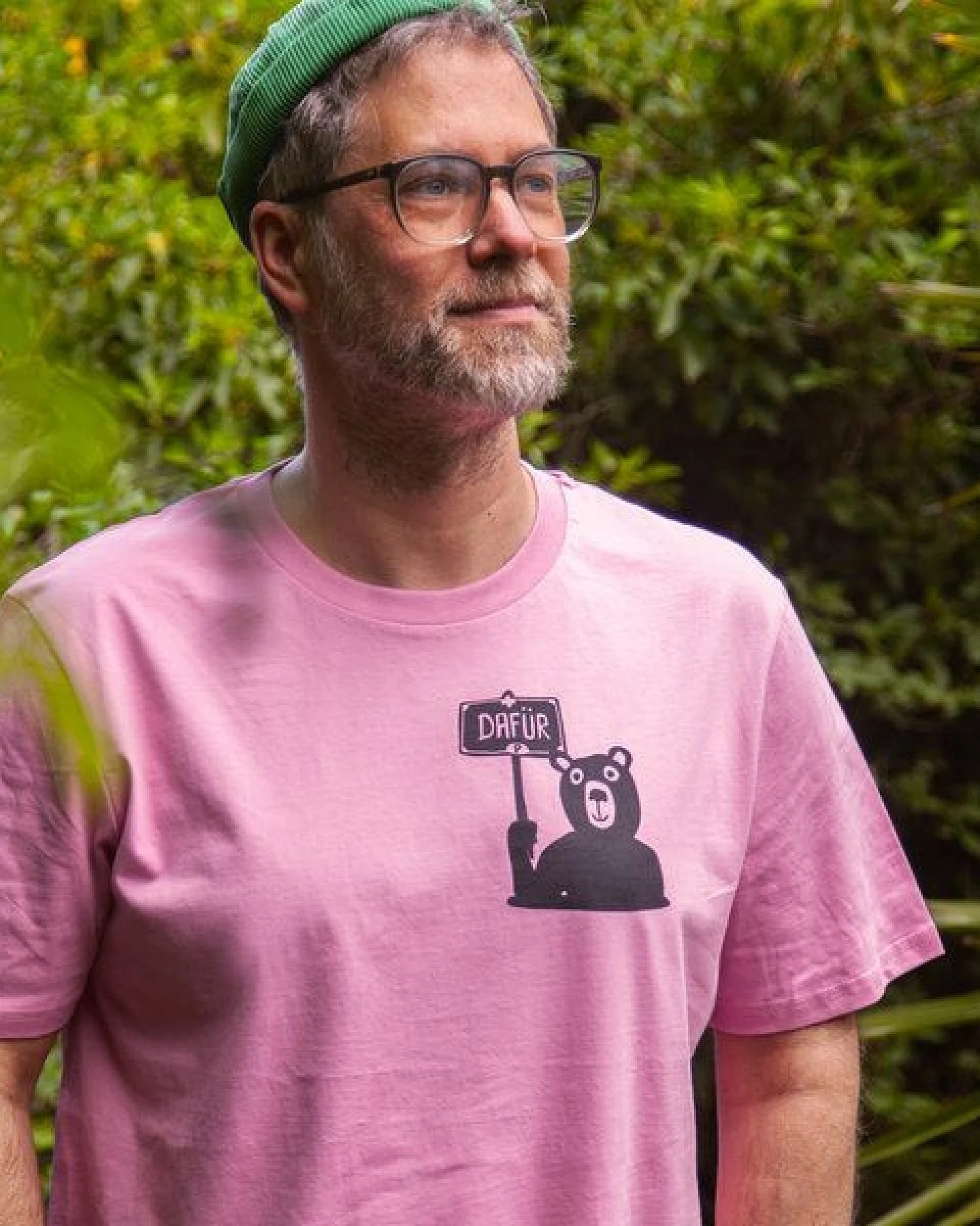 päfjes Der Bär ist DAFÜR! Du auch? - Fair Wear Männer Unisex Bio T-Shirt Siebdruck – Ansicht 2