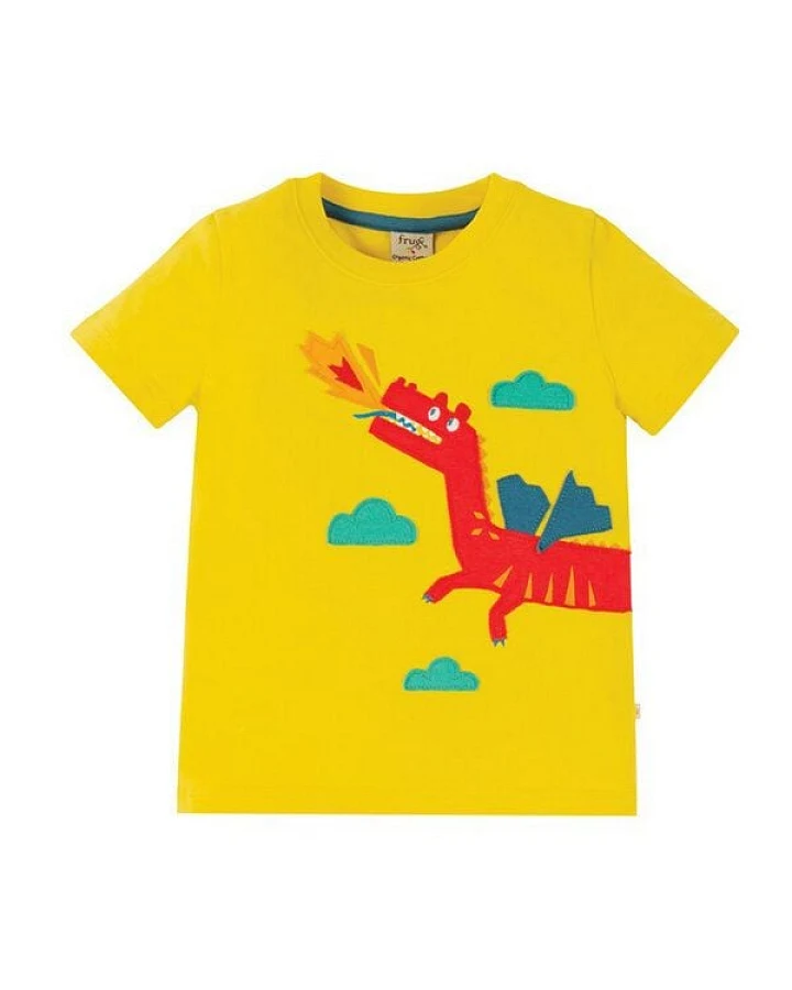 Frugi T-Shirt Drache in Sunflower gelb
