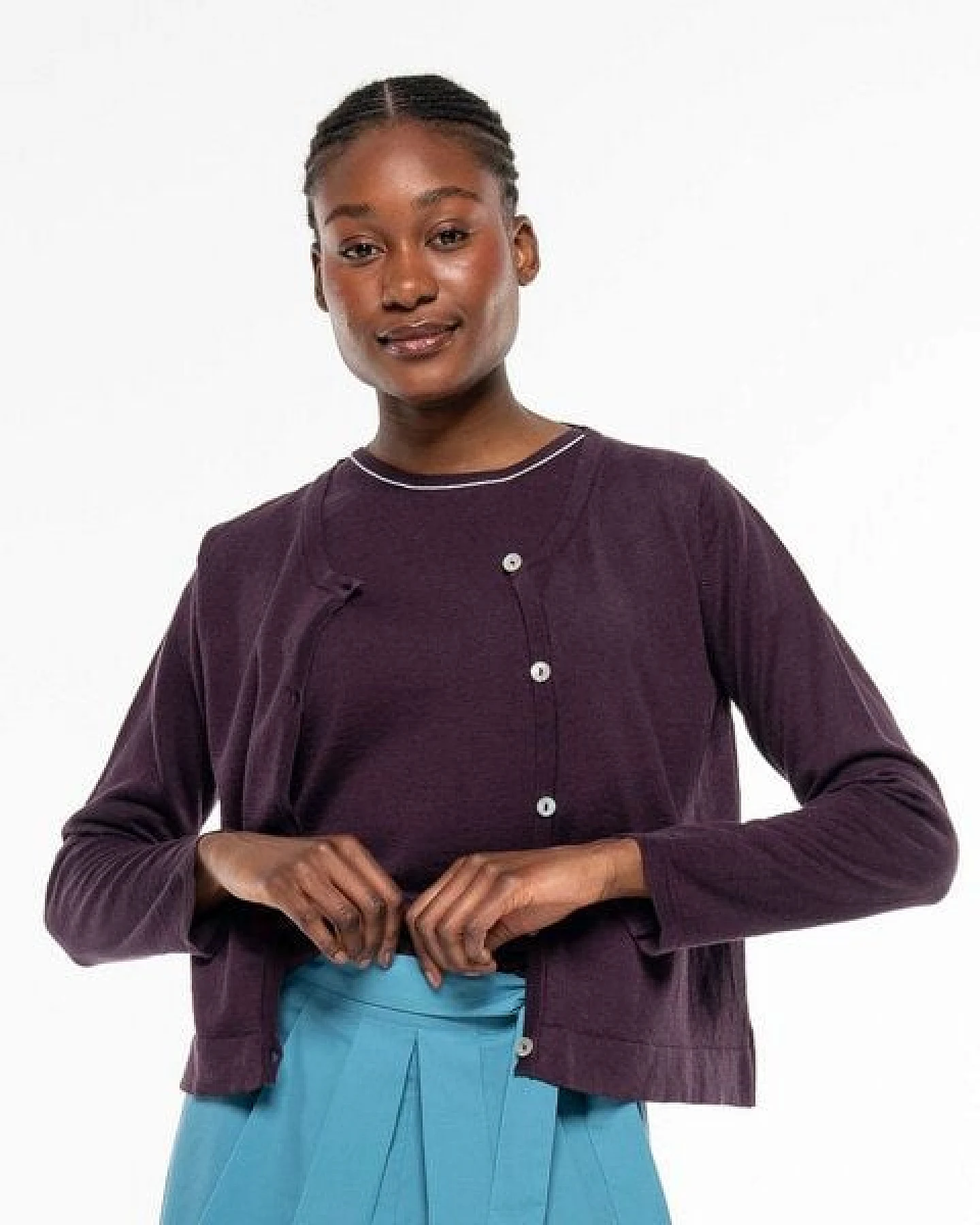 Alma & Lovis Leichter Feinstrick-Cardigan aus Leinen-Cotton-Mix – Ansicht 3