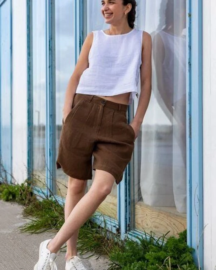 Kings of Indigo - kurze Hose Rianon Leinen