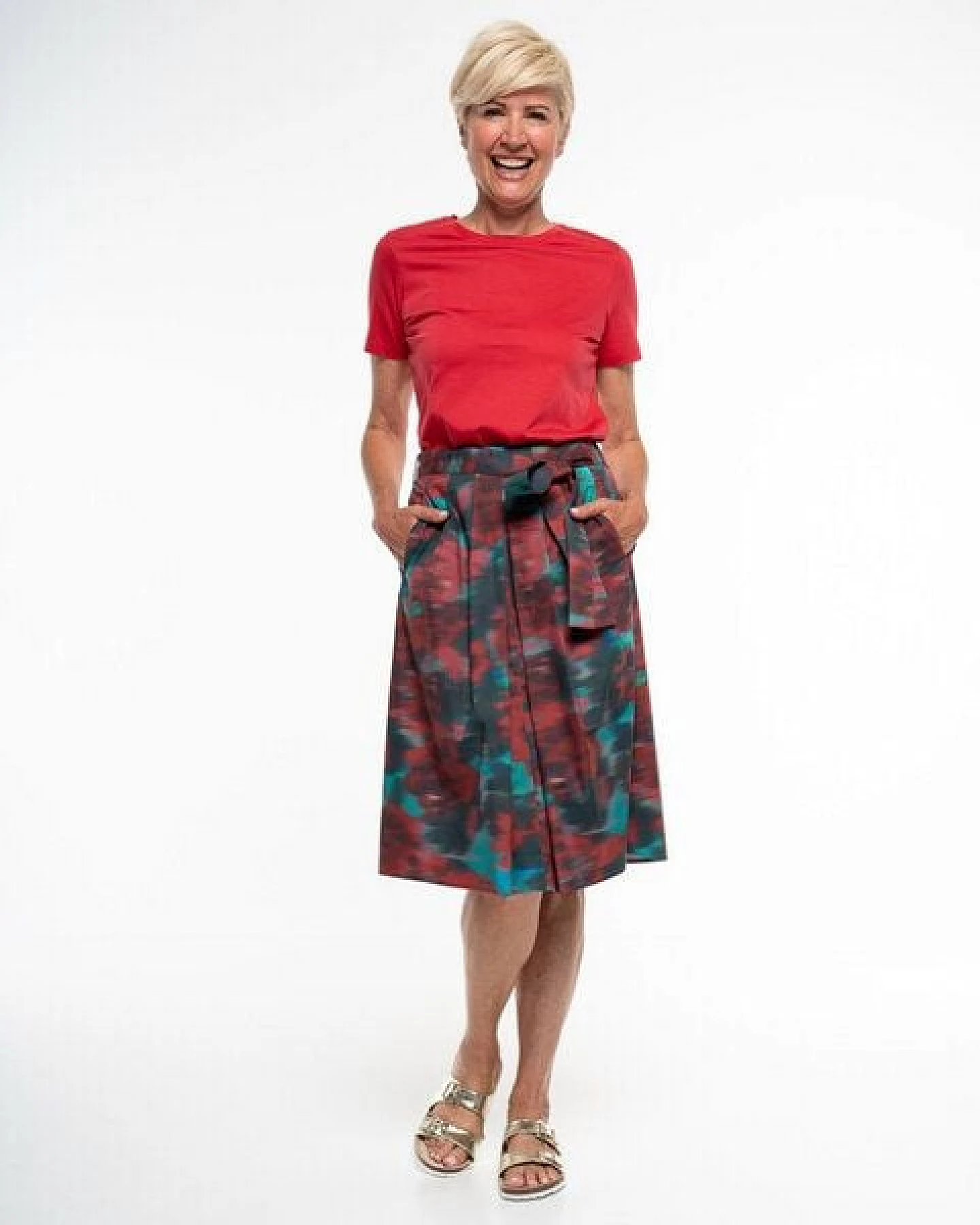 Alma & Lovis Floraler Print-Midirock aus Organic Cotton – Ansicht 2