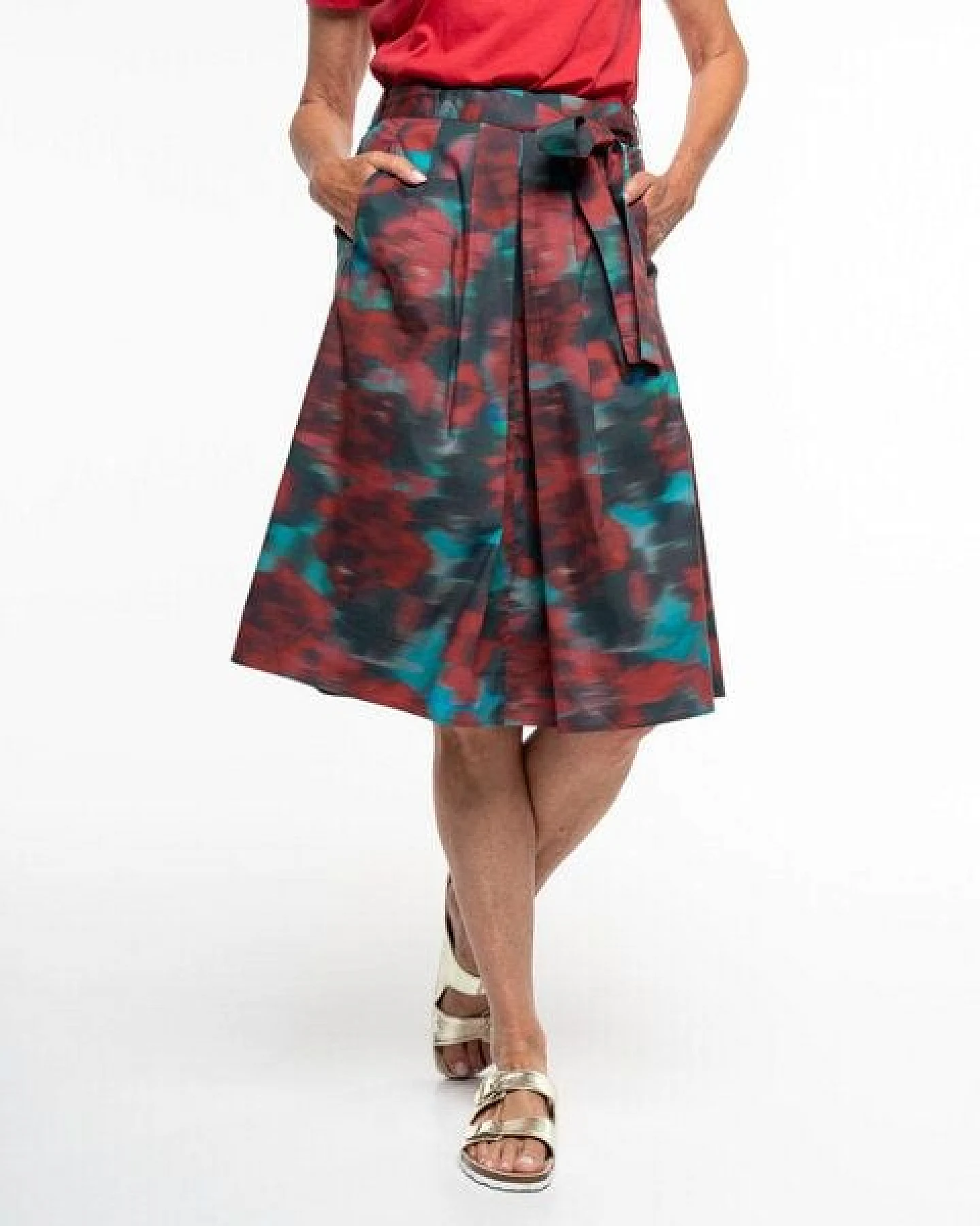 Alma & Lovis Floraler Print-Midirock aus Organic Cotton – Ansicht 3