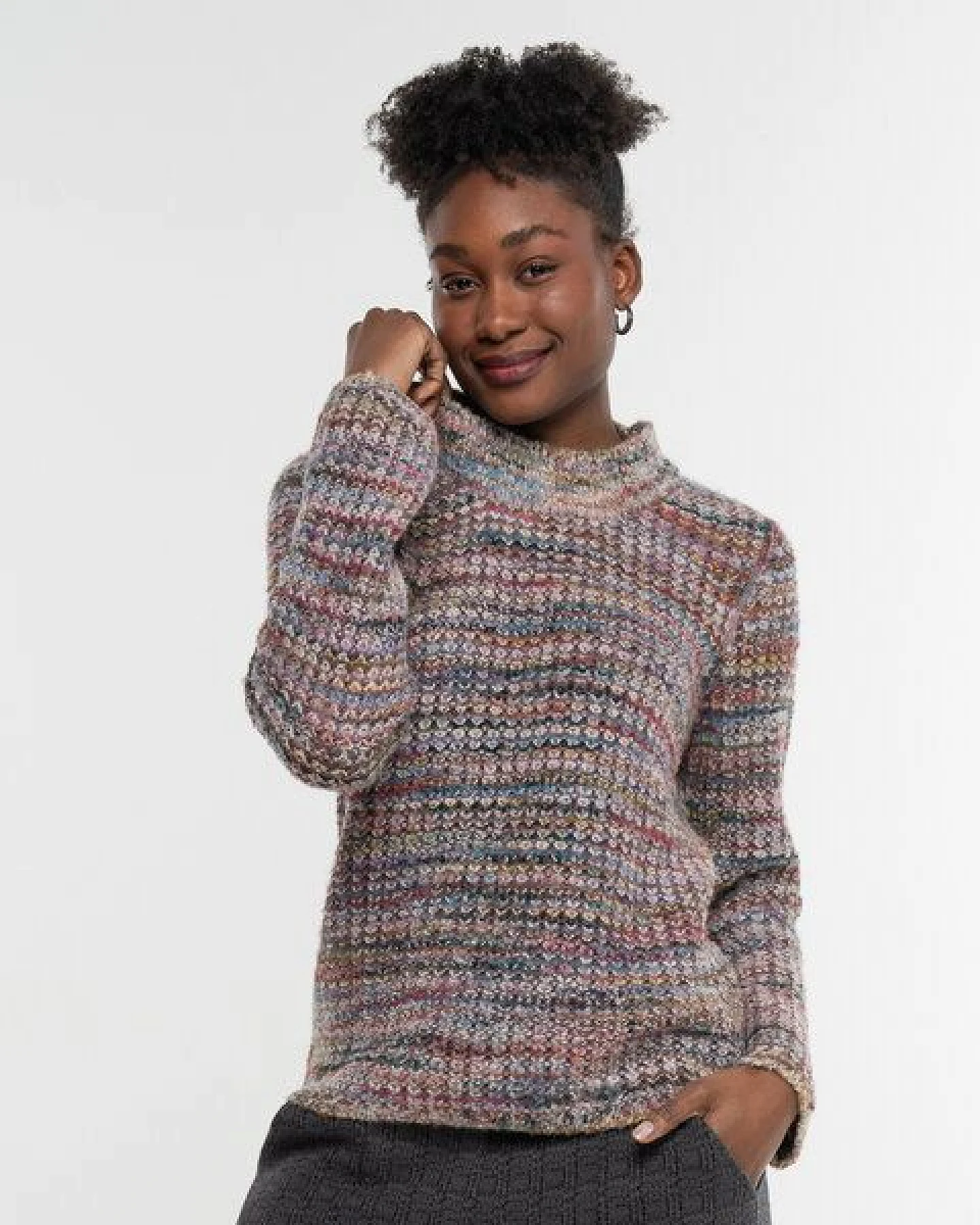 Alma & Lovis Multicolour Alpaka-Pullover mit Wendeseite – Ansicht 2