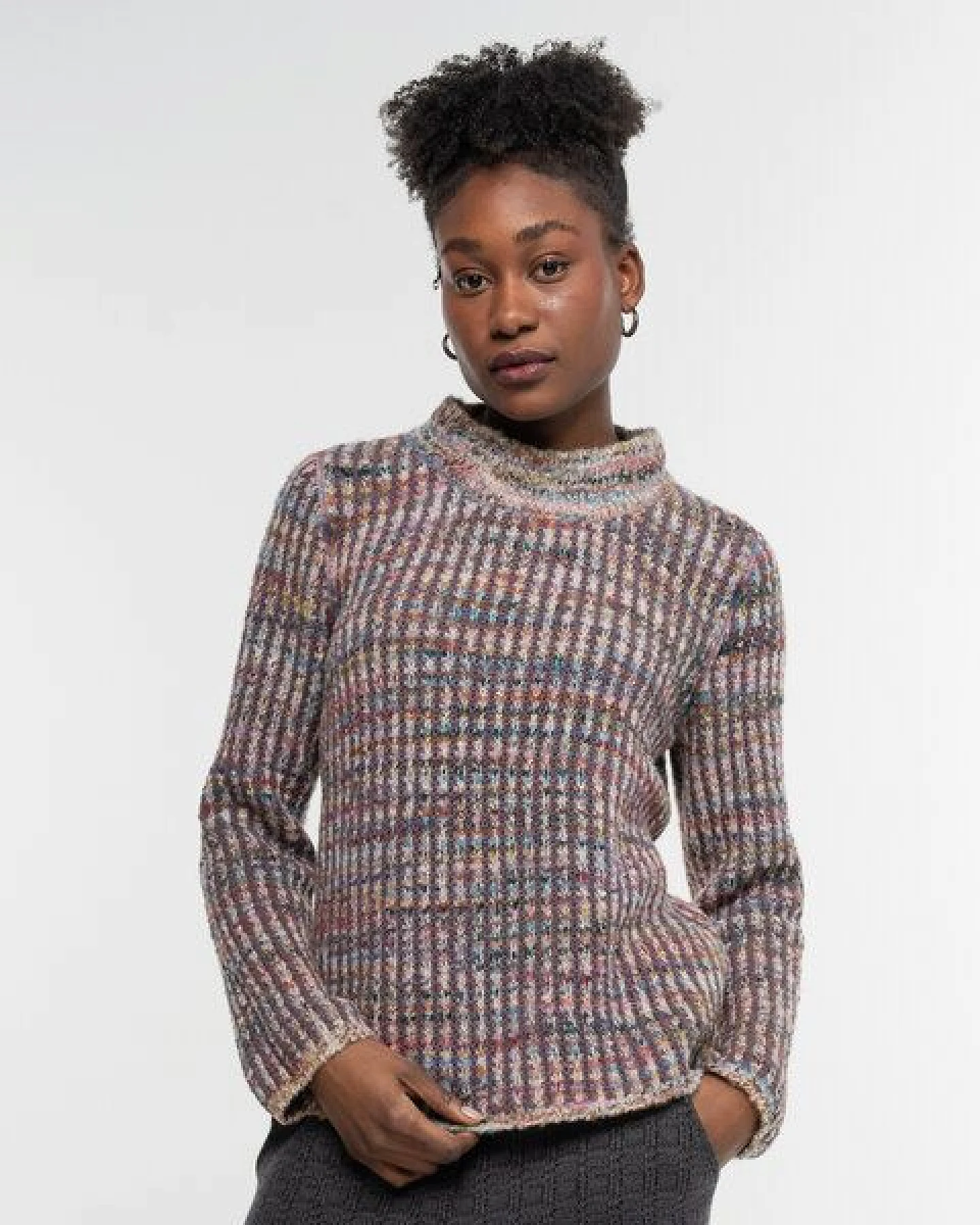Alma & Lovis Multicolour Alpaka-Pullover mit Wendeseite – Ansicht 4