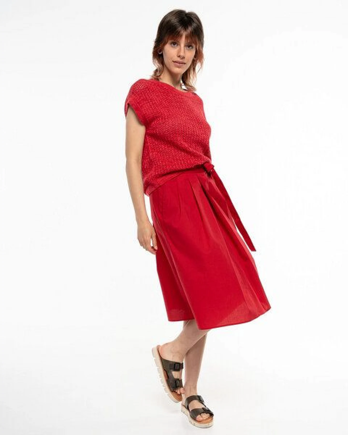 Alma & Lovis Elegant-sportiver Midi-Rock aus Organic Cotton – Ansicht 2