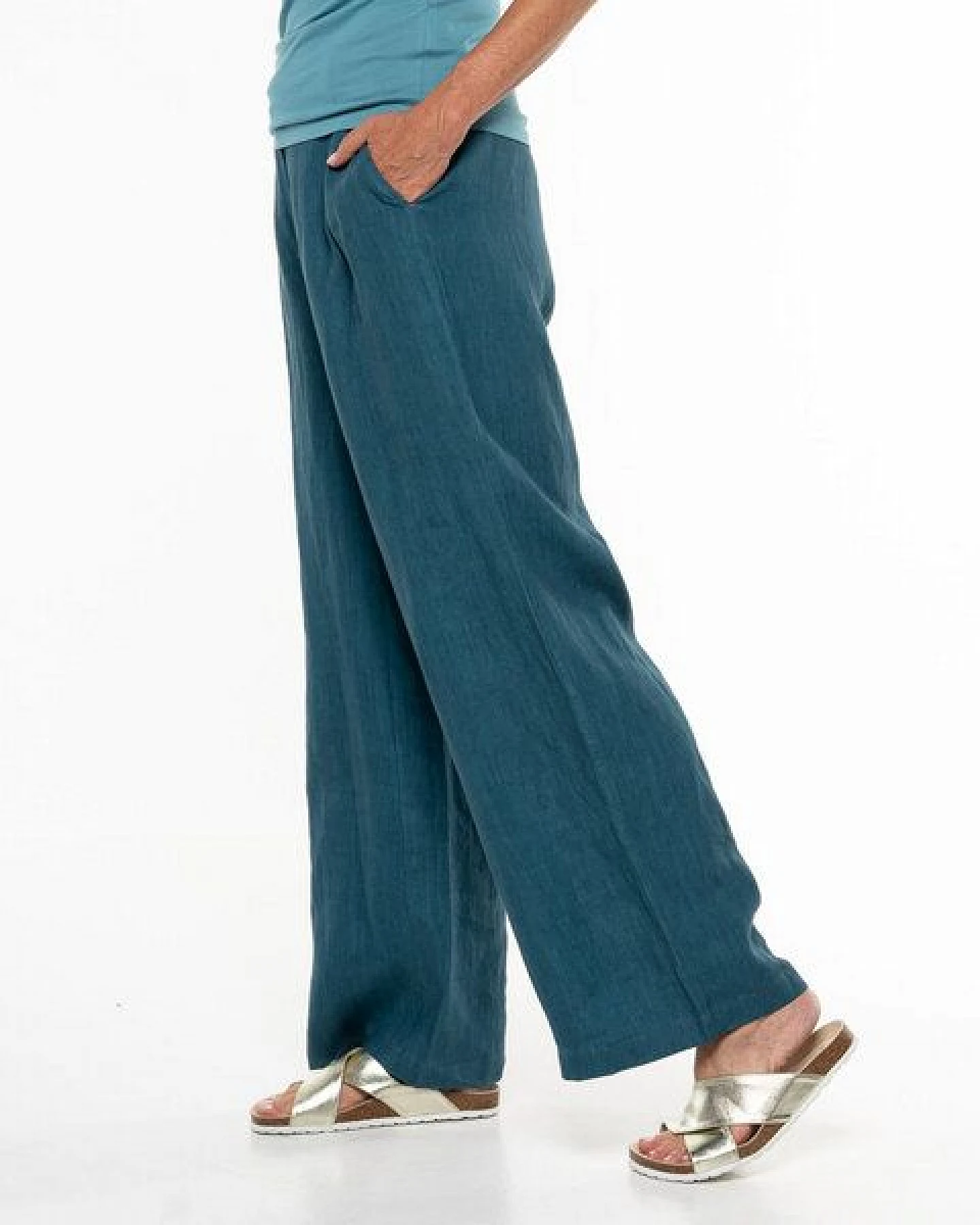 Alma & Lovis Legere Marlenehose aus reinem Leinen – Ansicht 2