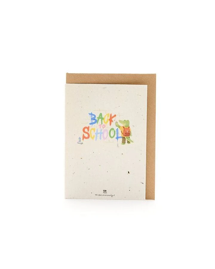 Die Stadtgärtner Wachsende Grußkarte zum Schulanfang I Back to School Karte „Graffiti“ mit Saatpapier I Mit Wildblumen-Samen zum Einpflanzen I Grußkarte mit Umschlag I 10,5 x 14,8 cm (DIN A6) I Kreative Geschenkidee für Kinder, Schule & Schulalltag