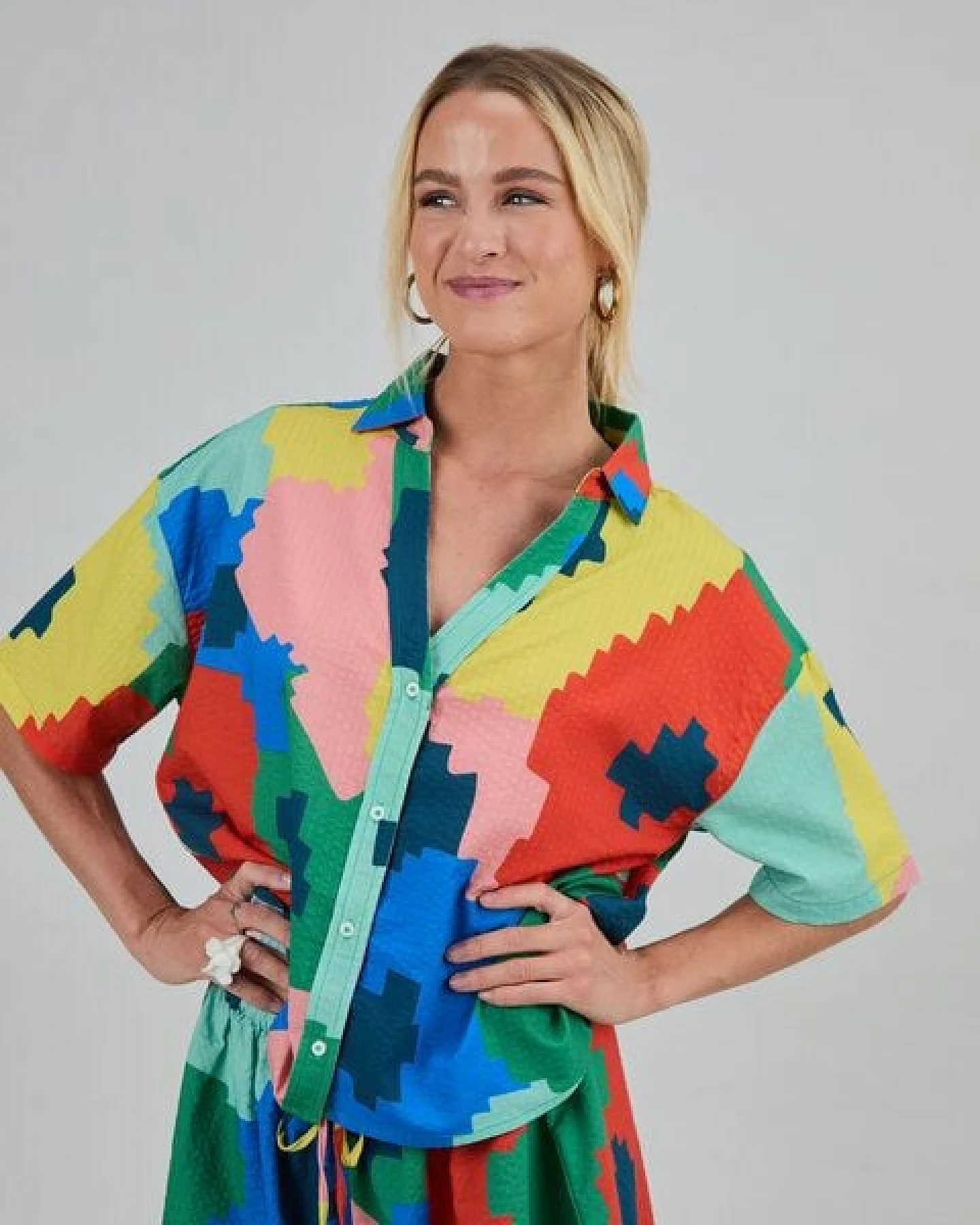 Brava Fabrics Kurzarm-Bluse Oversize Maxi – Ansicht 4