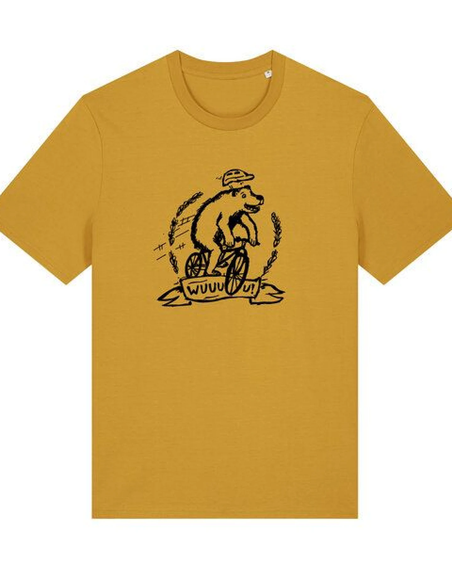 päfjes Wuuuu der Bär fährt Rad / Fahrrad - Fair Wear Männer Unisex Bio T-Shirt Siebdruck – Ansicht 2