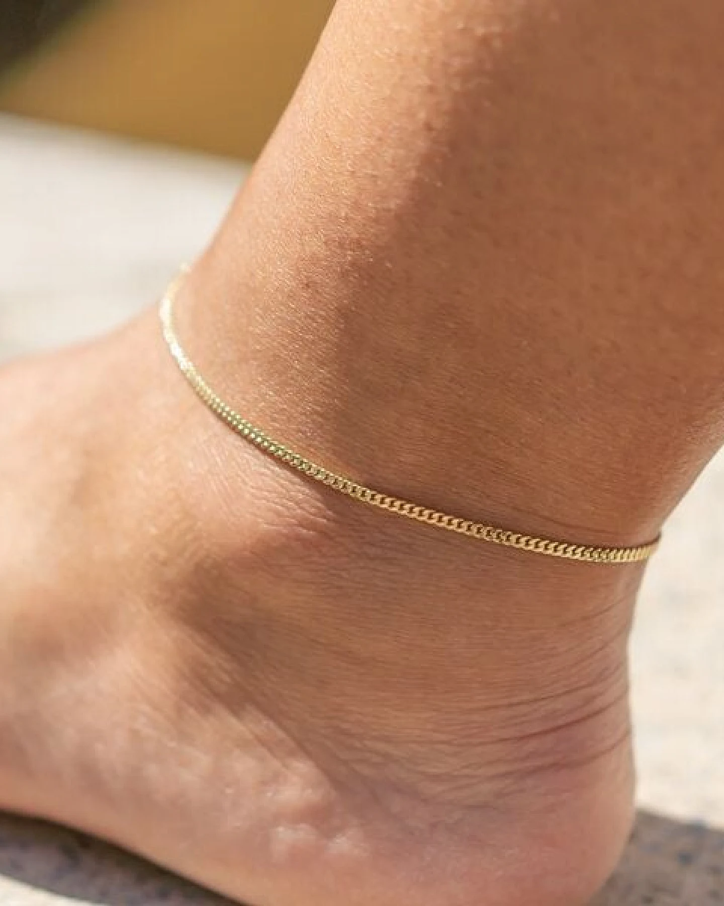 juni Fußkettchen Set "Provence" - goldene Fußkette mit Perlen Fußkettchen in blau – Ansicht 4