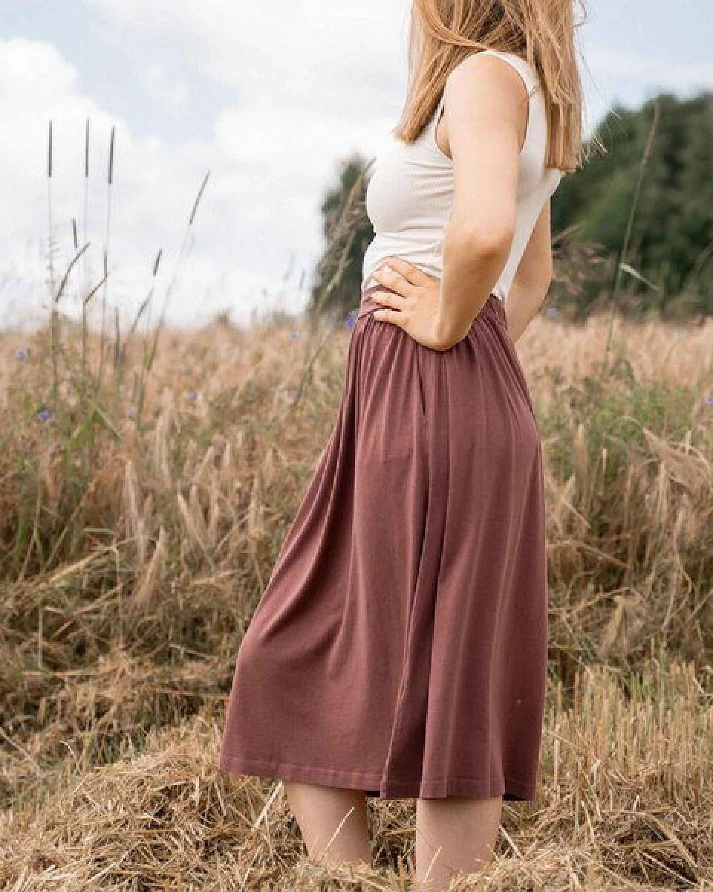 Vresh Clothing Velipa - Midi Rock mit TENCEL (TM) Lyocell – Ansicht 2